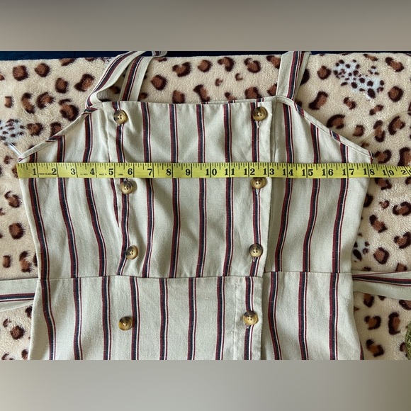 Active USA linen blend striped safari sundress tan size L - Picture 11 of 16